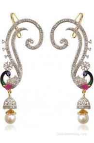 Ethnic Jewels American Diamonds Cubic Zirconia Alloy Cuff Earring